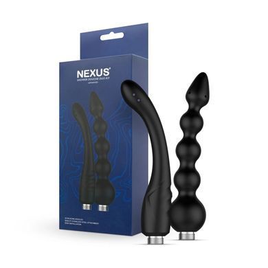 Набор анальных насадок для душа Nexus ADVANCED Shower Douche Duo Kit &ndash; Black, 2 шт SO9858 фото