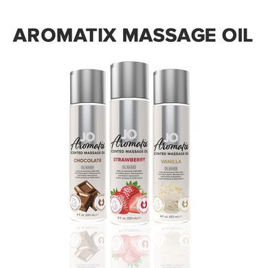 Натуральна масажна олія JO Aromatix Massage Oil Strawberry 120 мл SO6768 фото