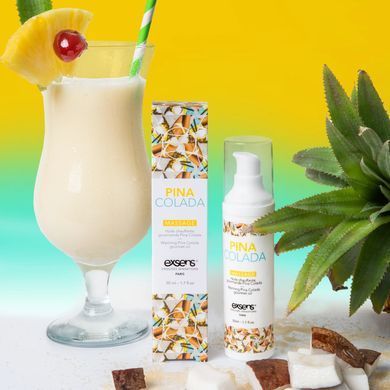 Массажное масло EXSENS Pina Colada 50мл разогревающее, без сахара, без парабенов, съедобное SO2360 фото
