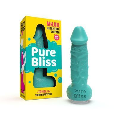 Мило у формі пеніса Pure Bliss MINI Turquoise, крафтове мило-член, натуральне SO6359 фото