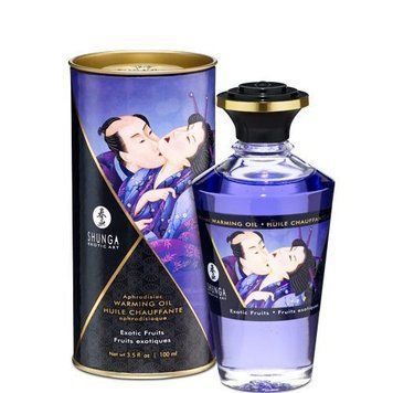 Розігрівальна олія Shunga Aphrodisiac Warming Oil &ndash; Exotic Fruits (100 мл) без цукру, смачна SO2495 фото