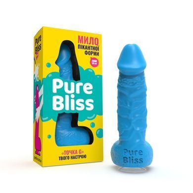 Мило у формі пеніса Pure Bliss MINI Blue, крафтове мило-член, натуральне SO6360 фото