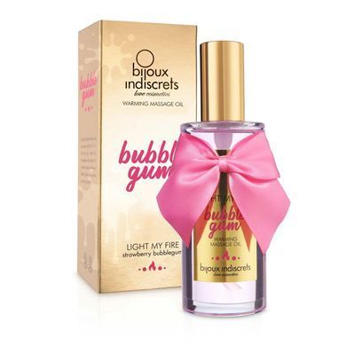 Разогревающее масло Bijoux Indiscrets Light my Fire &ndash; Strawberry Bubblegum (100 мл) SO9343 фото