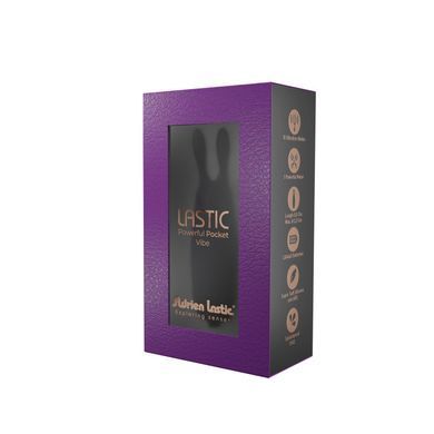 Вибропуля Adrien Lastic Pocket Vibe Rabbit Black со стимулирующими ушками AD33499 фото