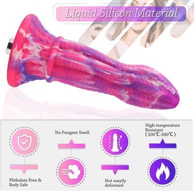 Фаллоимитатор для секс-машин Hismith 10.3&Prime; Silicone Monster Dildo Series, KlicLok и присоска SO6216 фото