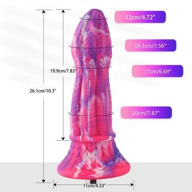Фаллоимитатор для секс-машин Hismith 10.3&Prime; Silicone Monster Dildo Series, KlicLok и присоска SO6216 фото