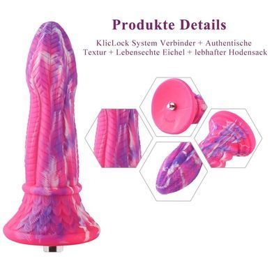 Фаллоимитатор для секс-машин Hismith 10.3&Prime; Silicone Monster Dildo Series, KlicLok и присоска SO6216 фото